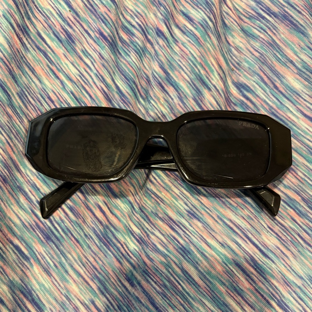 Prada Glossy Black Geometric Sunglasses